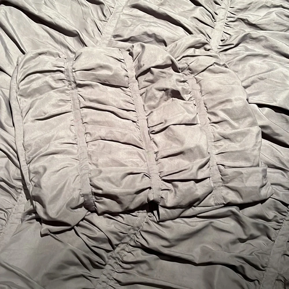 Twin XL Gray Grey.pleated comforter with sham dorm room bed college bedding